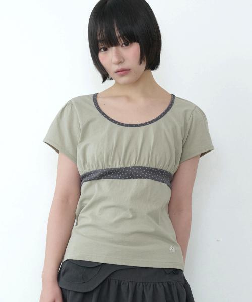 스타 퍼프드 슬림핏 티셔츠 [더스티 민트]