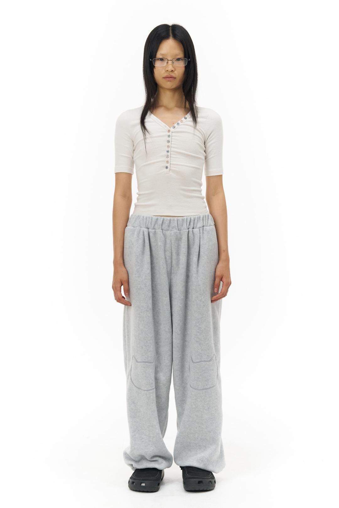 Cat Fleece Pants_Light Grey