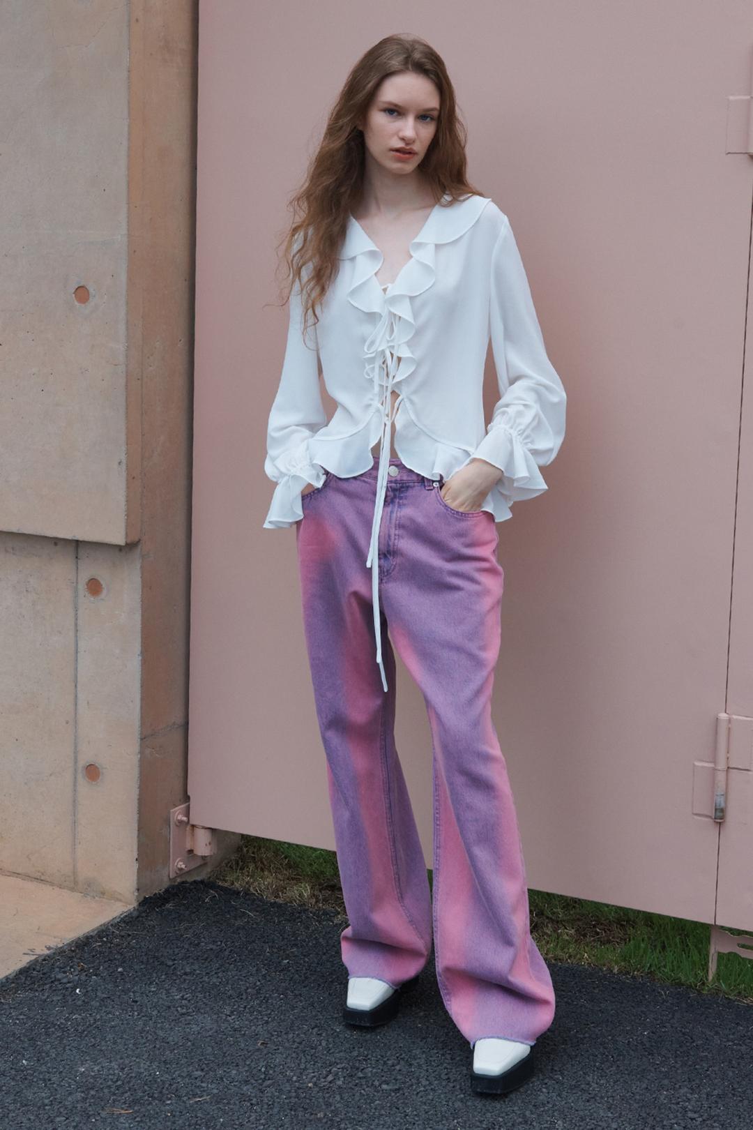 CHIFFON RUFFLE BLOUSE