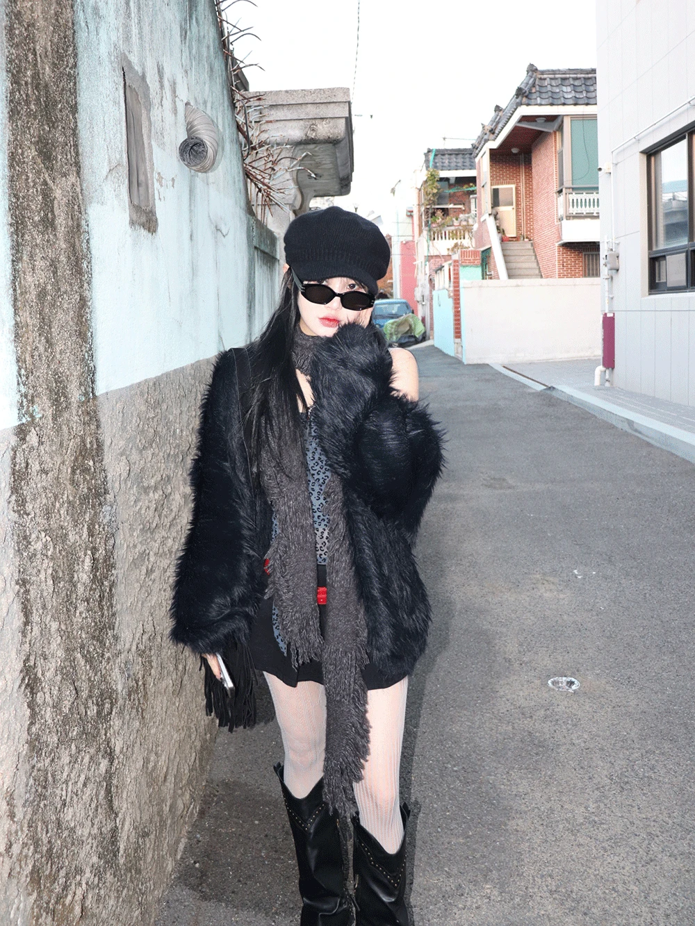 brush fur cardigan (2 color) | 브러쉬 퍼 가디건
