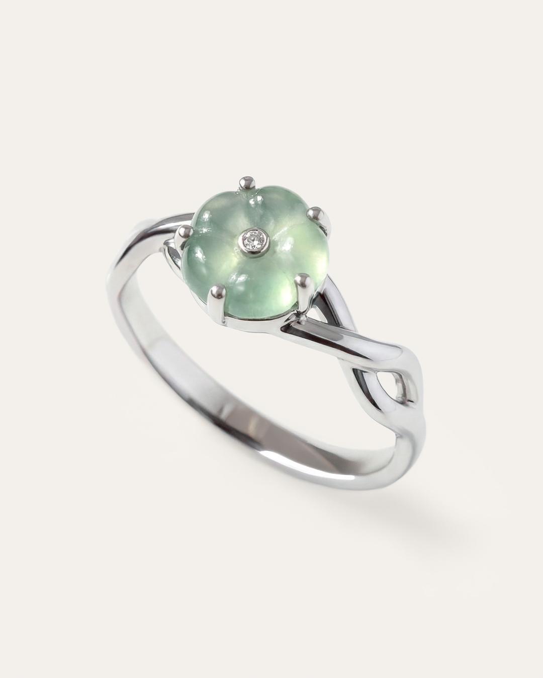 Blooming Jade Flower Ring