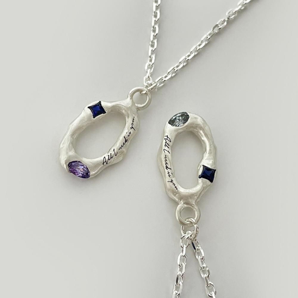 Two memories in the heart 투스톤 초알 목걸이 타원버전