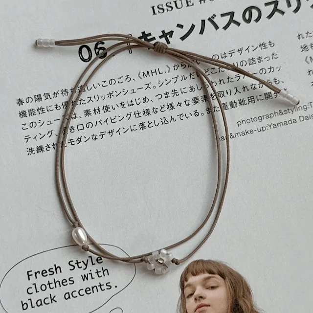 [handmade] white f. bracelet