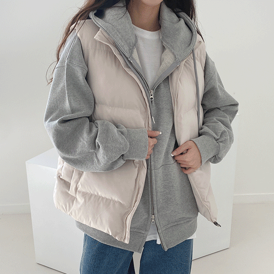 [남녀공용/교복템] 미리 겨울 준비, 오버핏 퍼지 패딩 조끼 - 6color