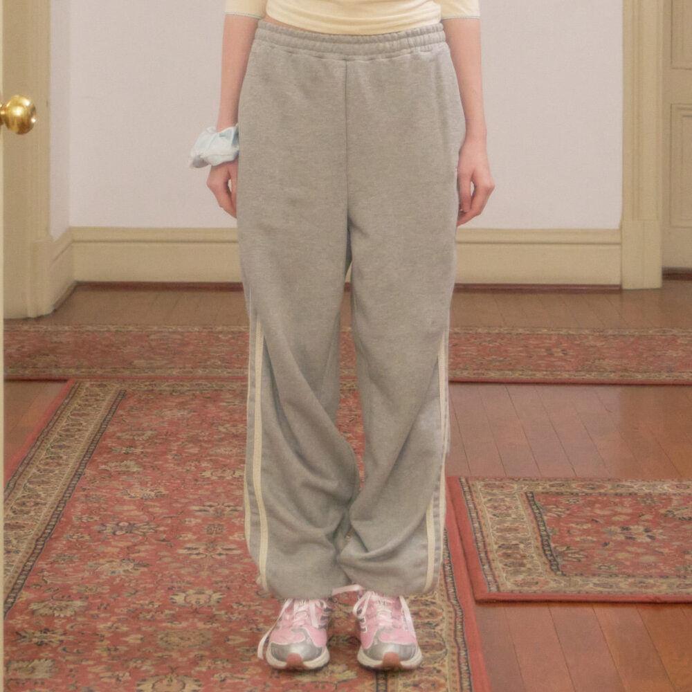 Lace Tape Jogger Pants (Grey)