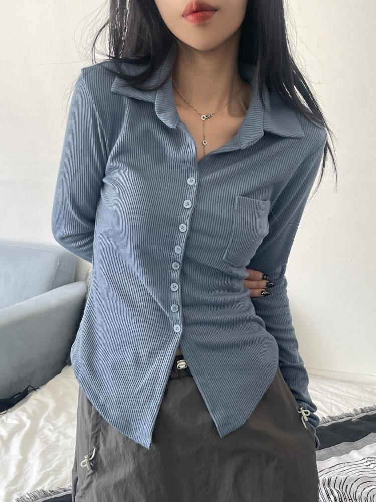 무디 라인 스파닝 카라 티셔츠(3color/3-5일 여유주문)