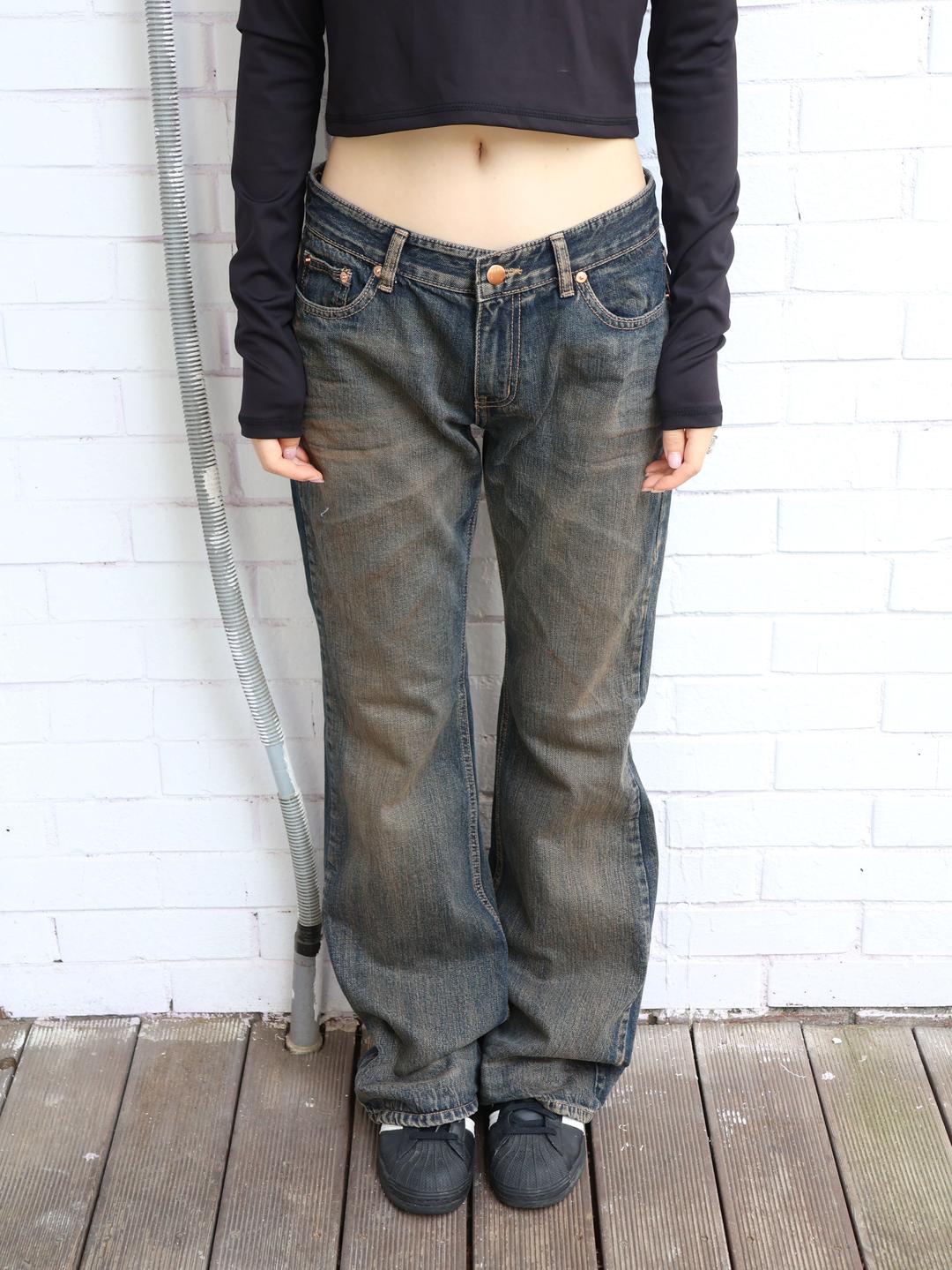 mocha low boots cut denim