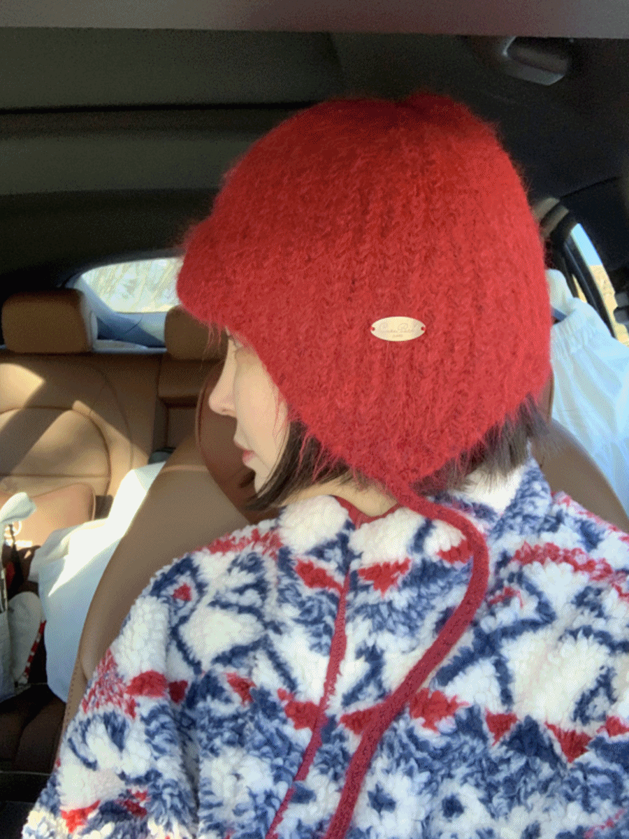 무드먼트 [방한템] 롤리 소프트 울 니트 스트랩 끈 트루퍼 햇 귀도리 귀달이 겨울 털모자 (4color)