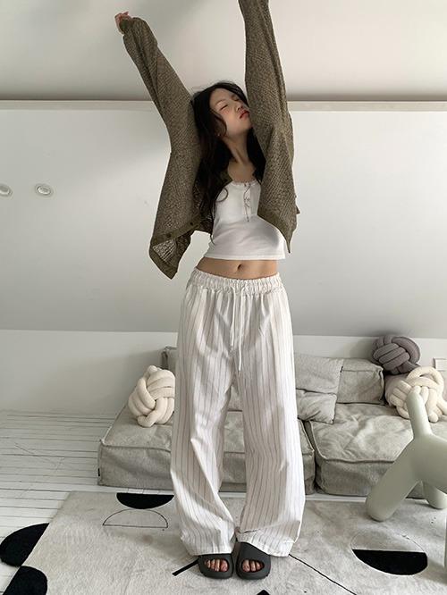 linen stripe pants