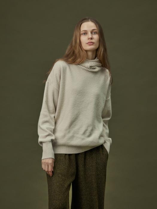 HOODIE KNIT_milktea (women)