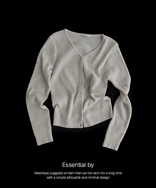 매니크 [Essential] 라일리 베이직 소프트 골지 브이넥 가디건