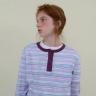 228. Henley Stripe T _ Purple