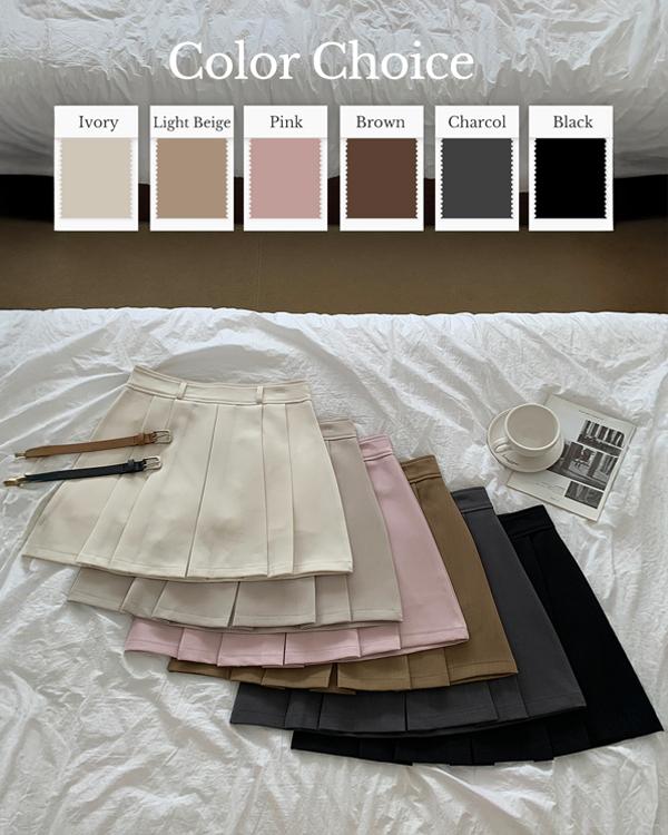 10가트 [단독][⚡한정특가50%][플리츠스커트/치마바지/벨트스커트] a라인 플리츠 미니 스커트 치마 4314