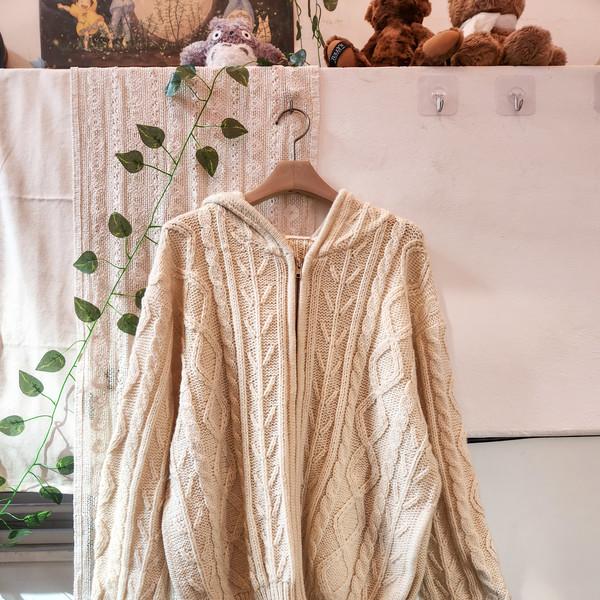 니트 집업 가디건