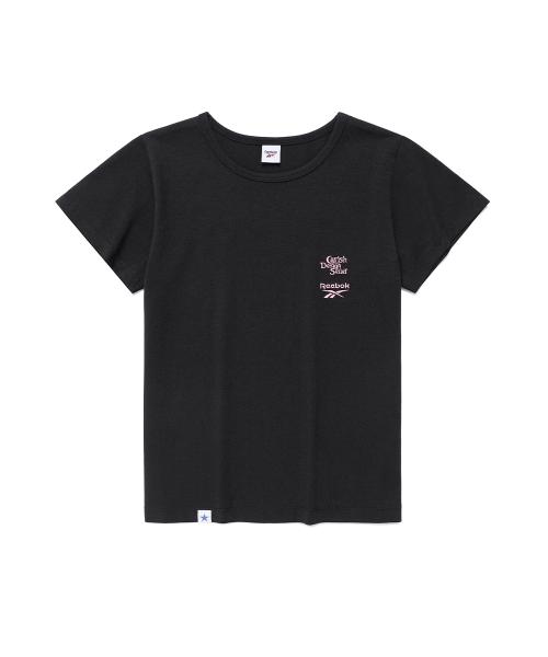 CAVISH X Reebok W DOUBLE LOGO EMB SS TEE BLACK(CV2FMFT548B)