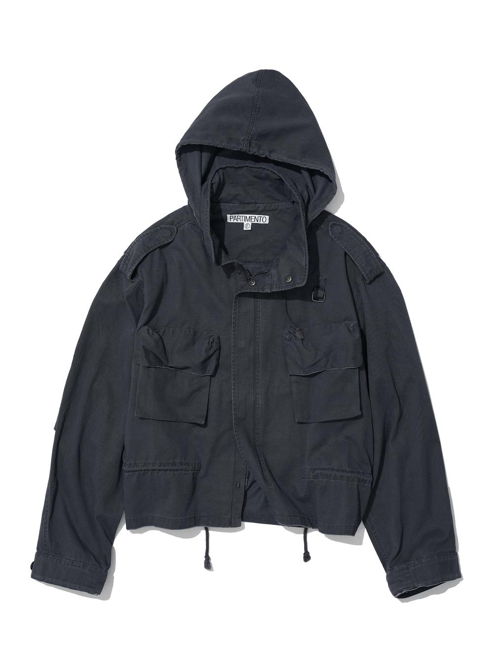 [WOMEN] WASHED CROP M65 FIELD JACKET_CHARCOAL