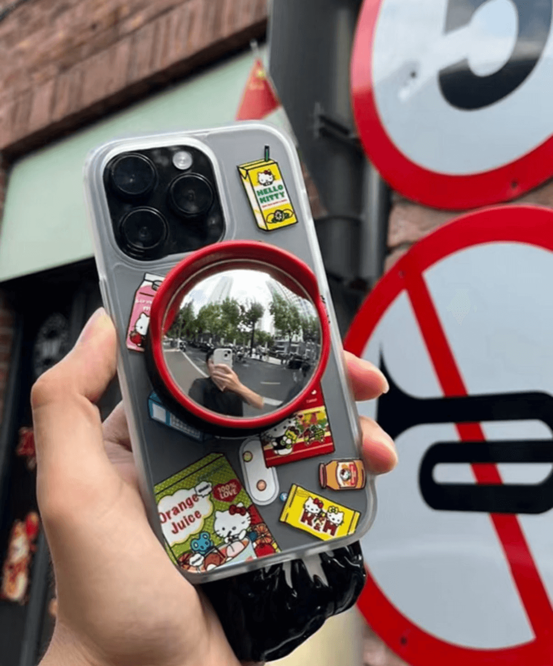 쏠띵즈 레드 3D 광곽렌즈 에어백 자석홀더 거치대 그립톡