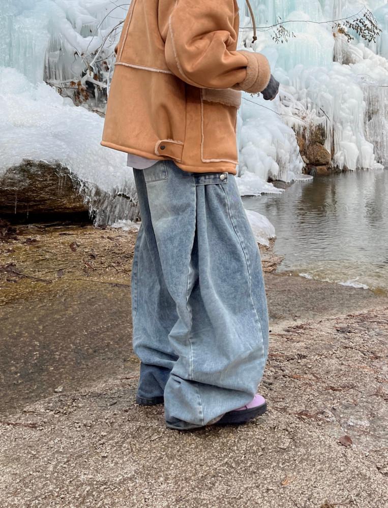 포밍 사이드 스냅 데님 팬츠 -2C