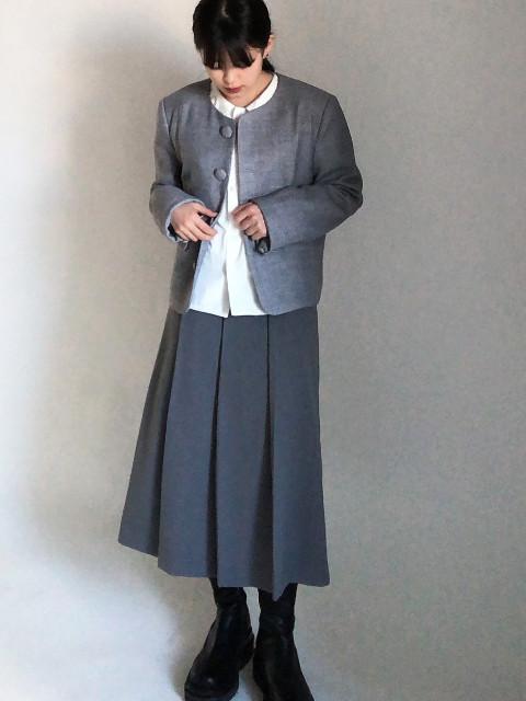 플리츠스커트 그레이