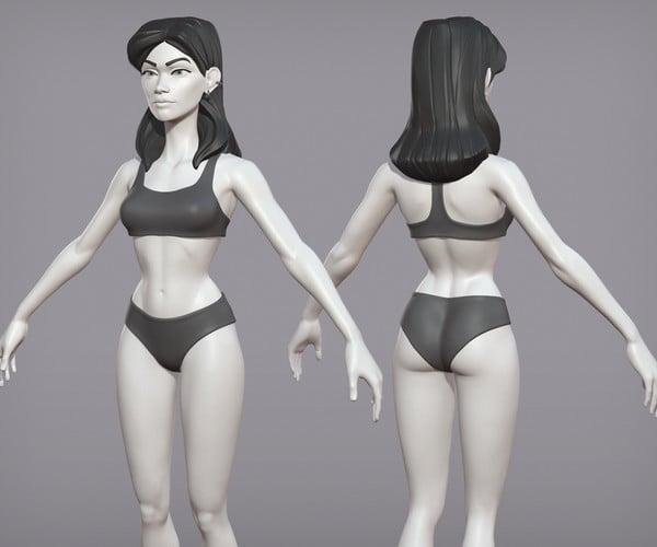 ArtStation - Cartoon female character Pietra base mesh | Resources