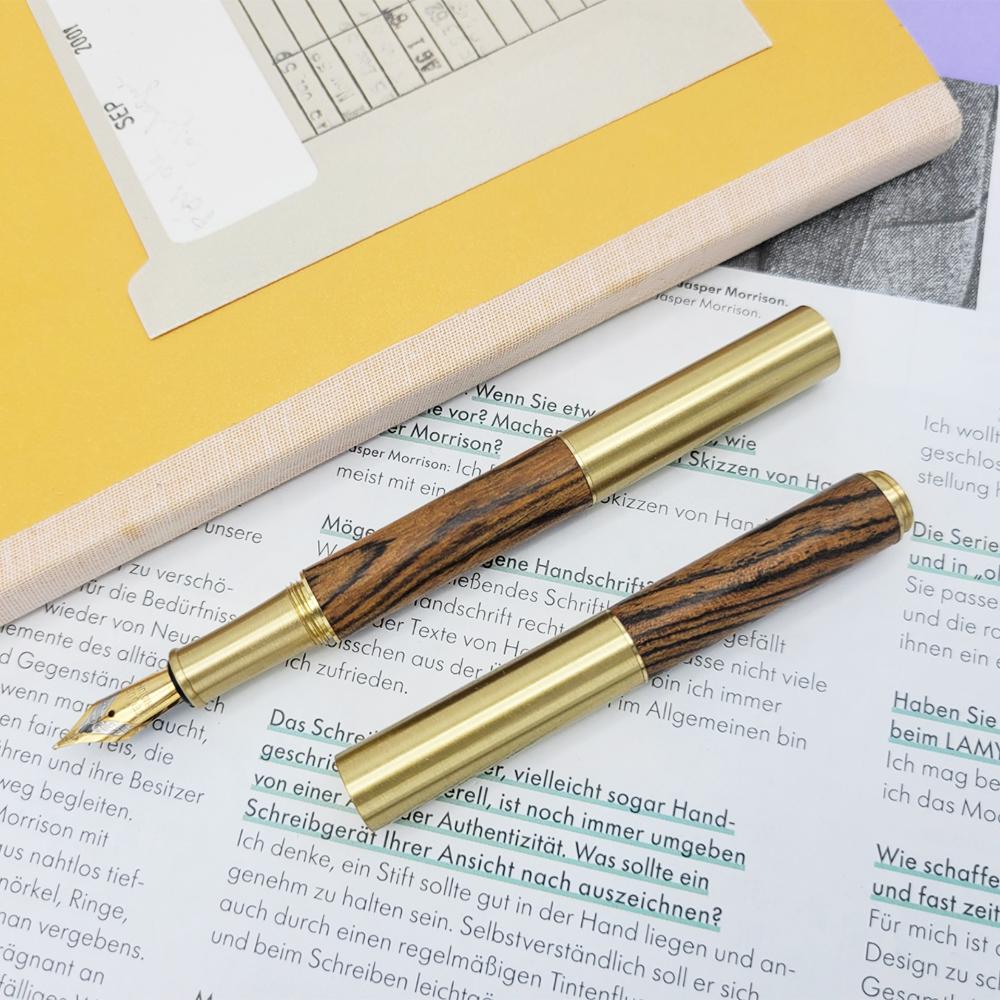 [아그네스마틴 NO-471029] 만년필 각인 타이거 우드 미니 만년필 선물용펜 무료각인