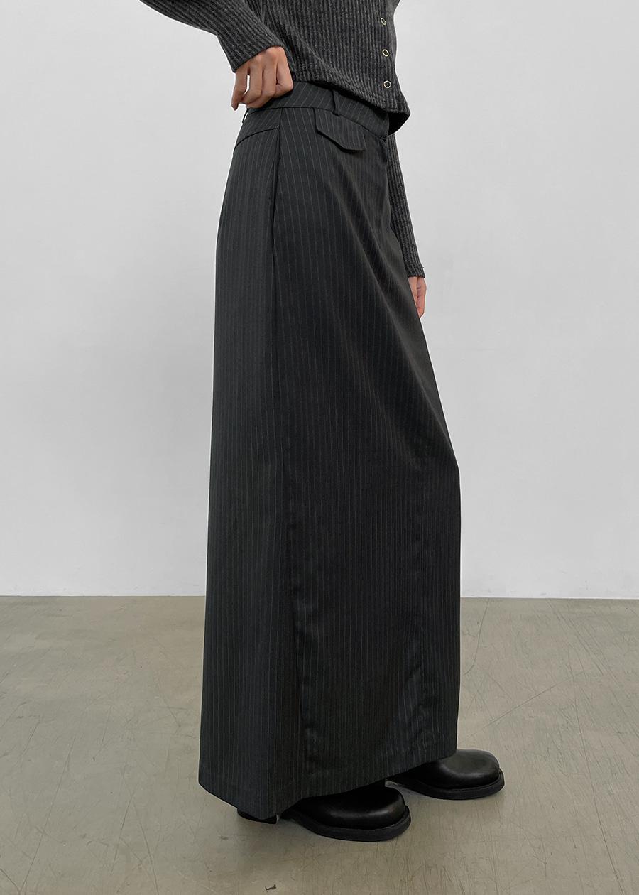트레슬 스트라이프 롱스커트