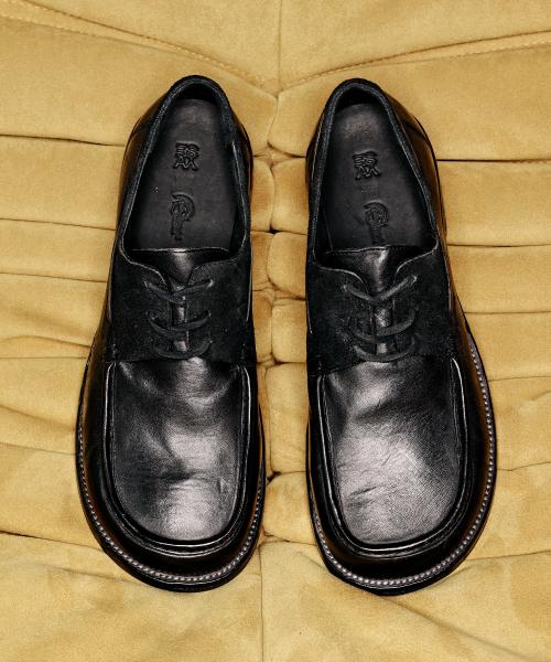 해머 텀블다이 워싱레더 보트슈즈 블랙