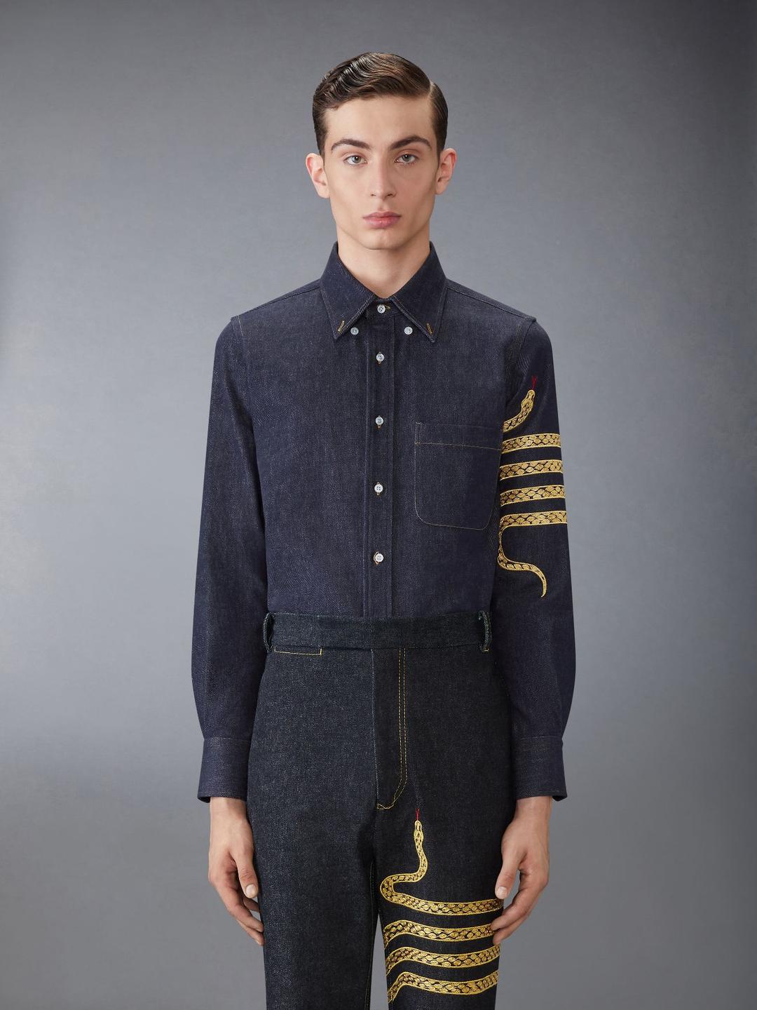 루나 뉴 이어 스트레이트 핏 데님 셔츠