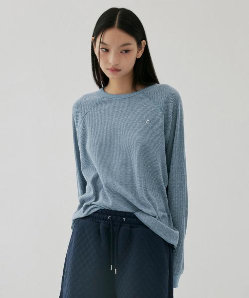[25FW clove] Soft Waffle Raglan T-Shirt (Blue)