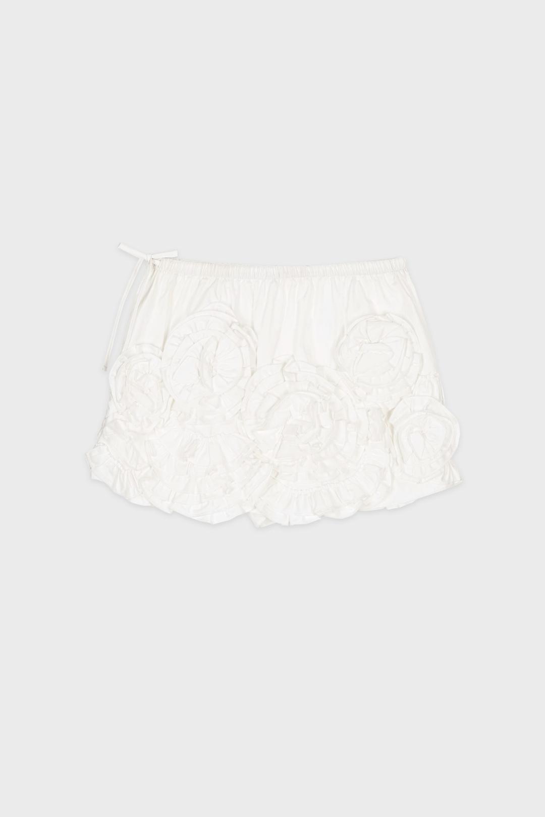 Rose Frill Mini Skirt (White)