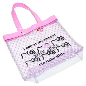 키티 투명 비치백/비치가방(리본)