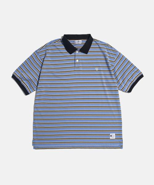 FD Stripe Rugby Collar Tee Blue