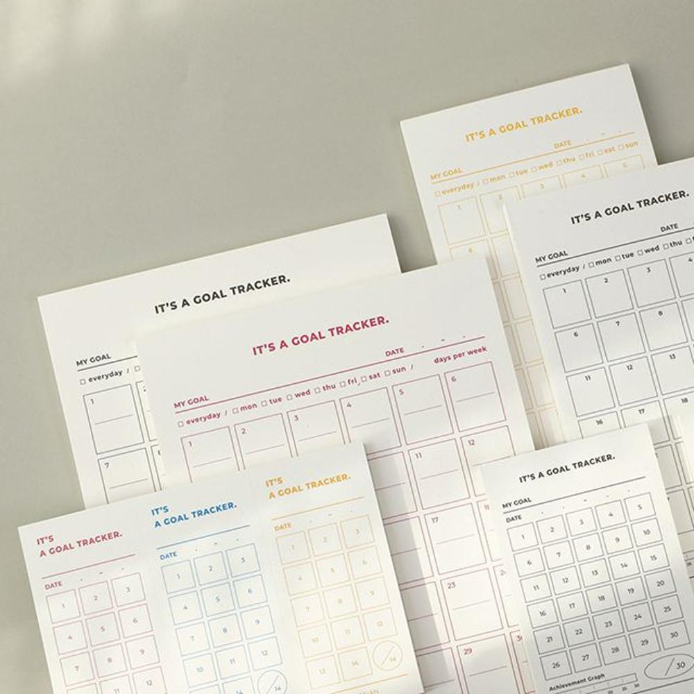 [페이퍼리안] 골트랙커 타임 트래커 심플 공시생 투두리스트 메모 노트 패드 2weeks