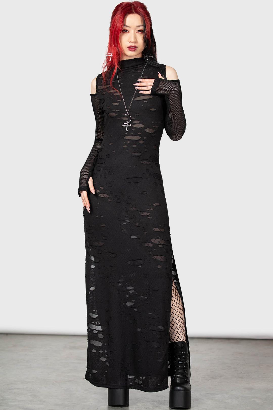 Biters Maxi Dress [B] - XS / Black / 96% Polyester 4% Elastane