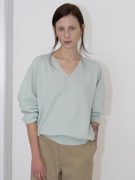 CASH MERINO V-NECK KNIT_MINT_OE1C2MKN11MNT