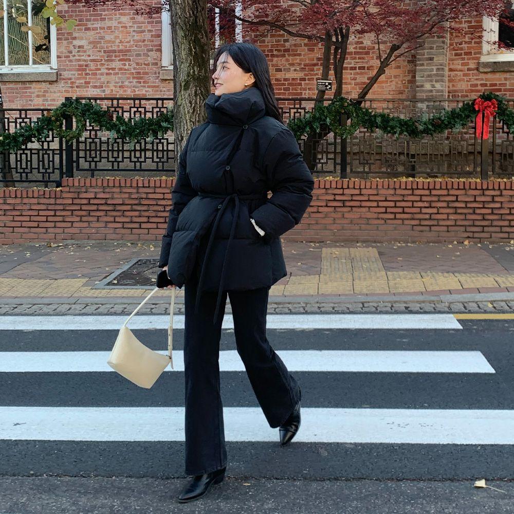 [여울 착용] Semi Boot-cut Denim[LMBDAUDN4123]-Black