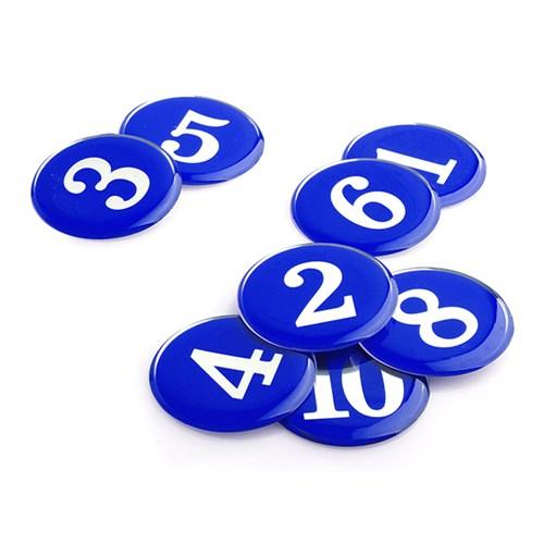에폭시 원형 번호 숫자 스티커 10개입 / 파랑 1110
