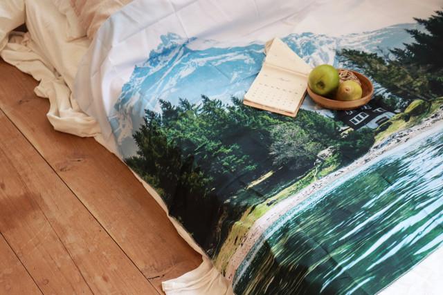 호수 자연 패브릭 포스터