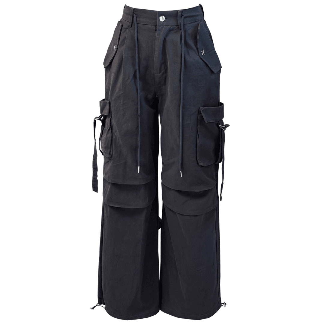 Star Strap Banding Jogger Pants (Charcoal)