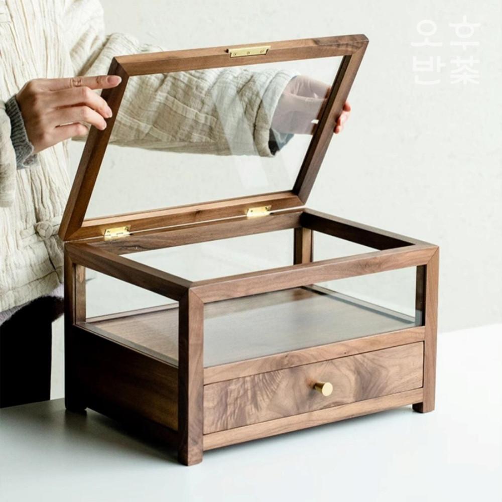 월넛 원목 다기장 그릇장 찻장 선반 진열장