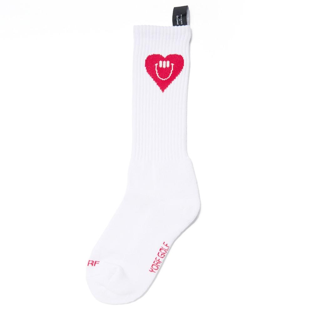 YORF HEART FIELD SOCKS WHITE