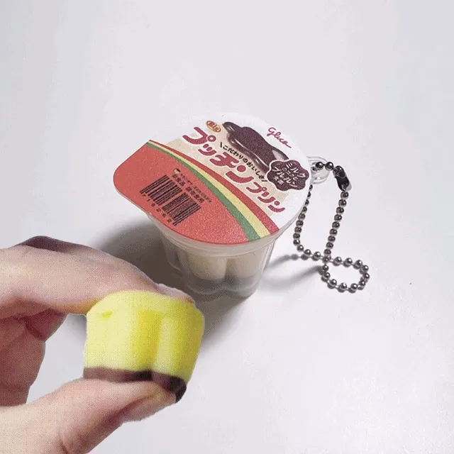 [키링][2+1 키링고리 증정] 말랑푸딩키링 푸딩 소품 슬라임 느낌 귀여운 키링 푸딩키링 버즈키링 폰꾸 에어팟키링