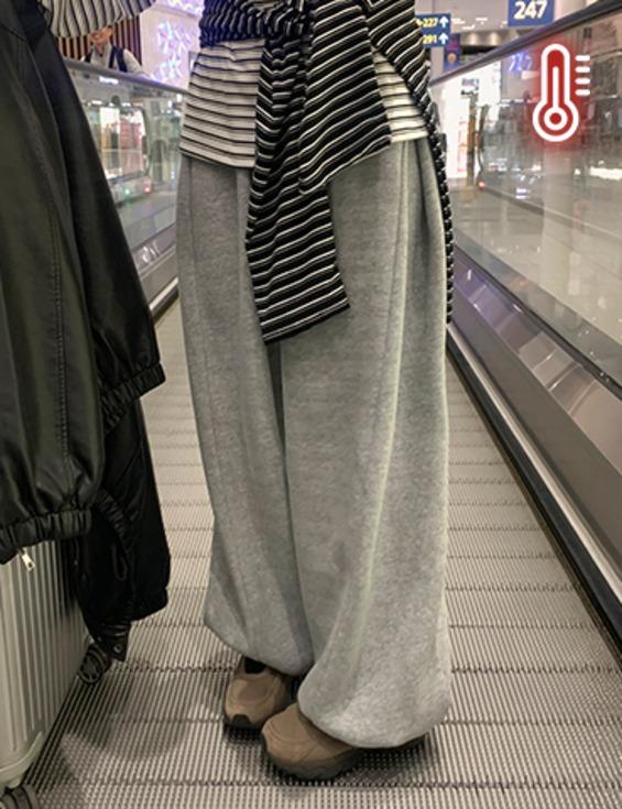 [후끈🌡️/기장선택/뒷포켓✨]러딩 밴딩 와이드팬츠(4color,~3XL) [츄리닝 트레이닝팬츠 기모 겨울바지 유니섹스 남녀공용 커플바지 덮개포켓 빅사이즈 맥시]