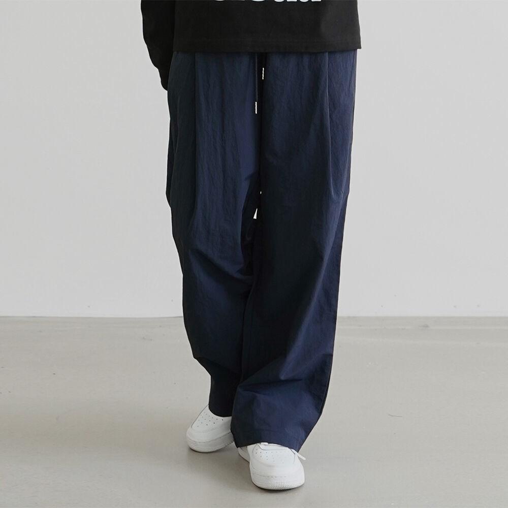 나일론 원턱 팬츠_네이비