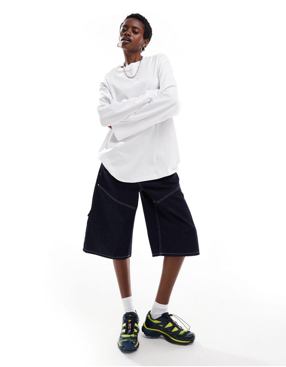 Weekday 화이트 오버사이즈 긴소매 탑