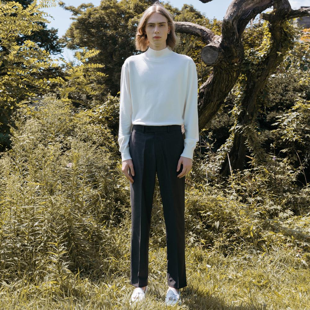 프롬 캐시미어 하프넥 니트 - WHITE