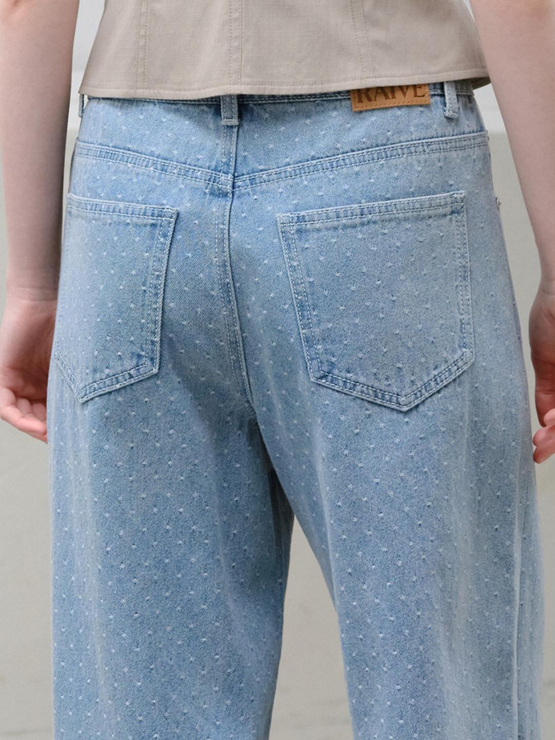 Dot Pattern Wide Denim Pants VJ6ML571_2color