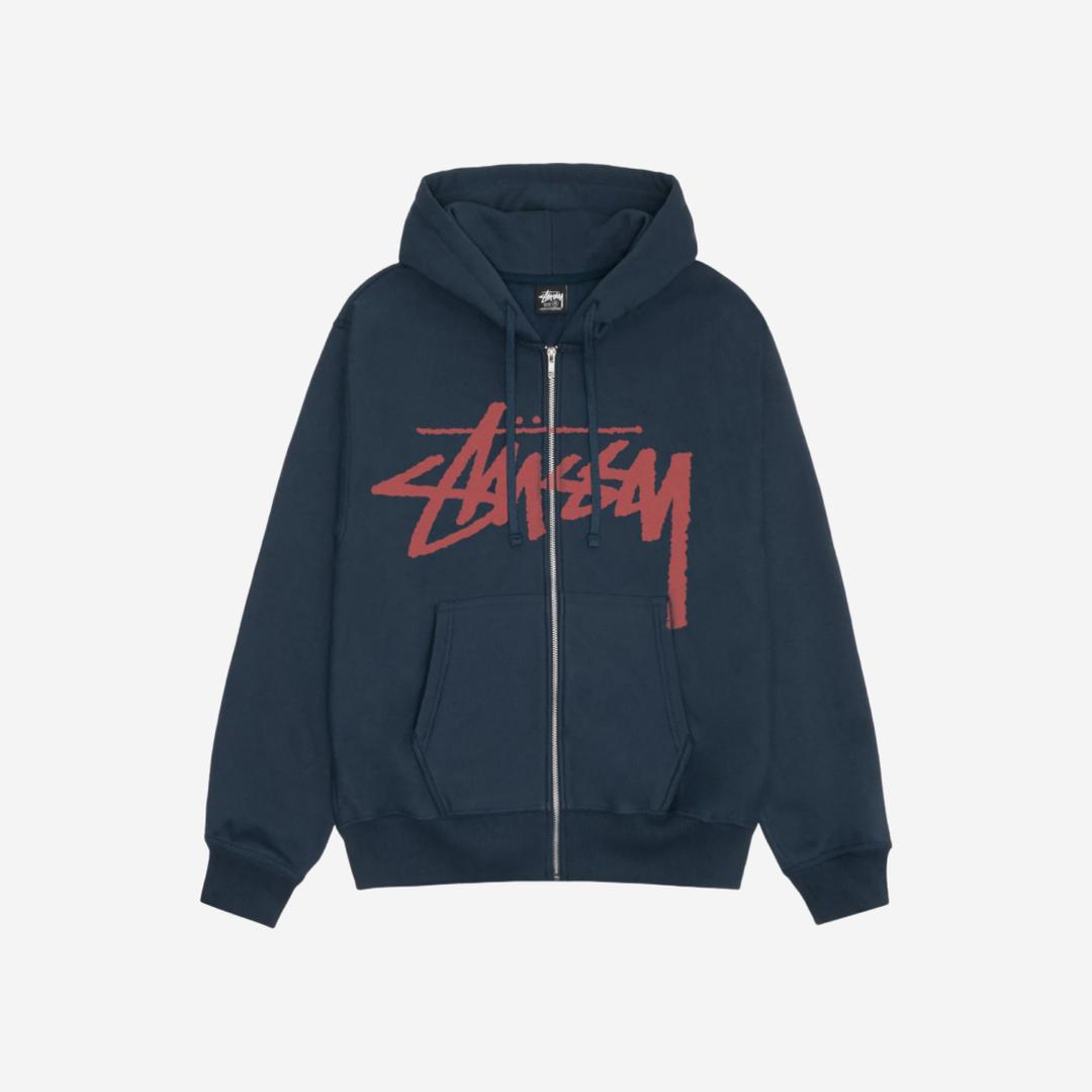 Stussy Stock Zip Hoodie Navy