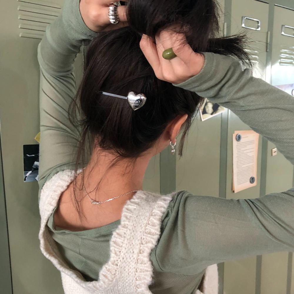 [1월 25일 예약 발송] Girls heart hairpin (Silver)