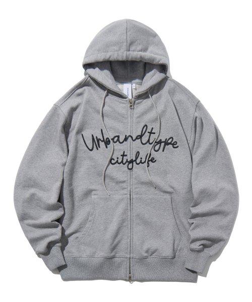 체인 레터링 후드집업_멜란지_LT515